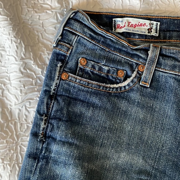 Vintage Red Engine Flare Bottom Jeans - Picture 4 of 6